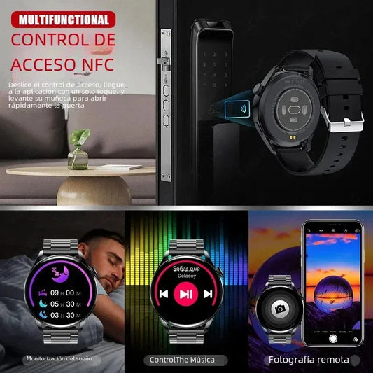 Smartwatch deportivo plata con correa metalica